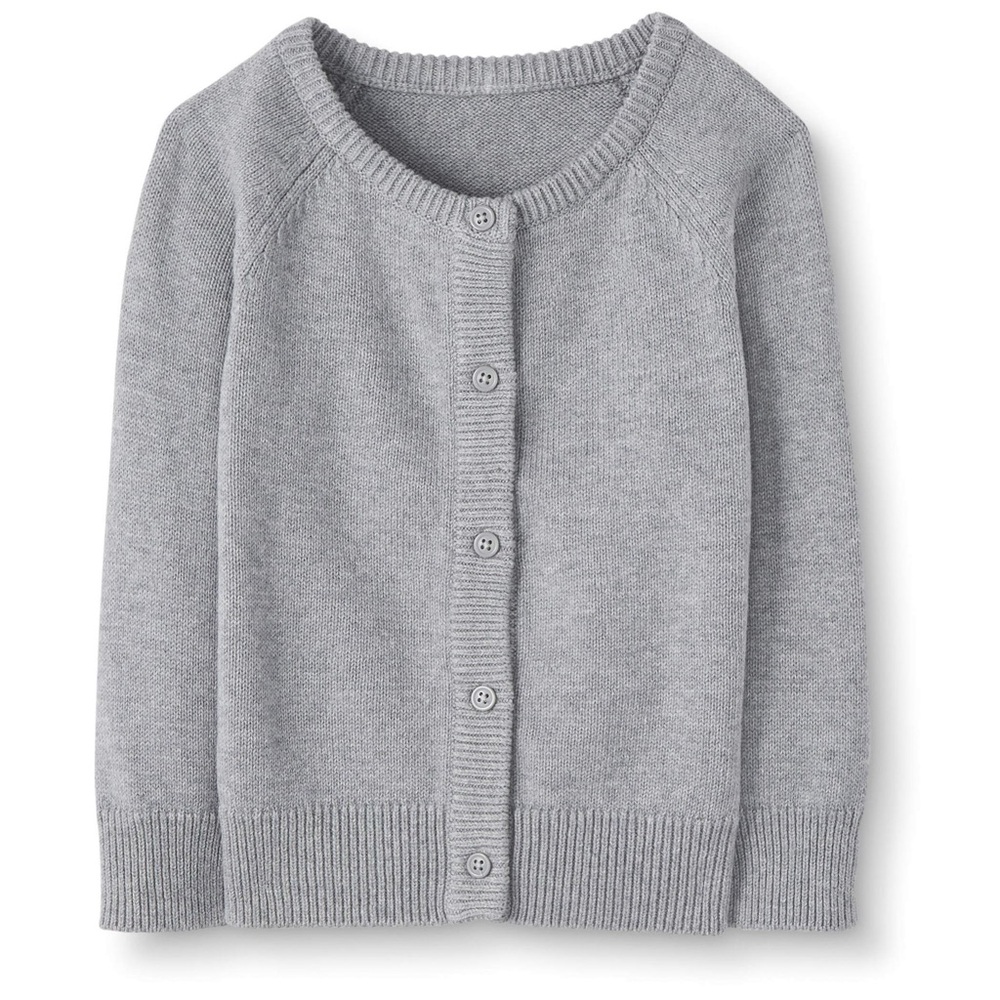 Moon and Back by Hanna Andersson Baby Cardigan Sweater, Grey, 6-12M